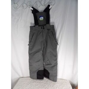 Slalom Unisex Kids Gray Pull On Insulated Ski Snow Bib Pants Size XS 4-5
